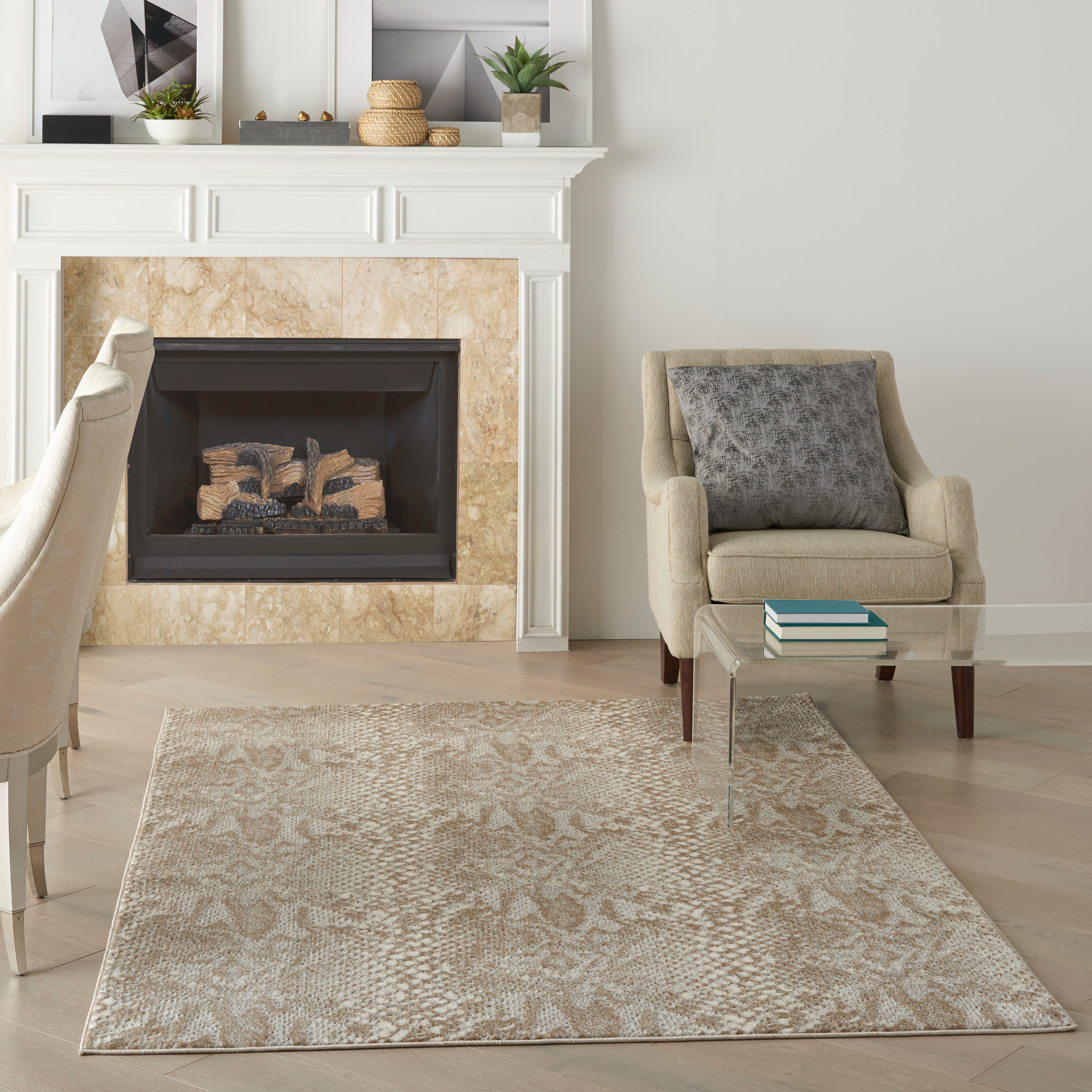 Nourison Solace SLA06 Ivory/Beige Large Rectangle Rug
